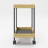 Приставной столик «Нэнси» (Nancy) на колесах с двумя полками с отделкой из бамбука