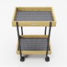 Приставной столик «Нэнси» (Nancy) на колесах с двумя полками с отделкой из бамбука