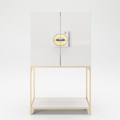 Барный шкаф с двумя дверцами, LED-подсветкой и зеркалом «Брэнди» (Brandi)