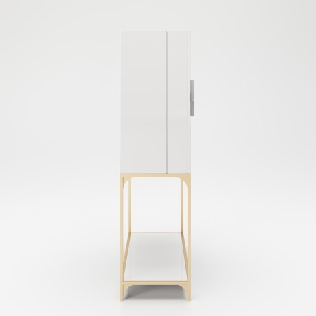 Барный шкаф с двумя дверцами, LED-подсветкой и зеркалом «Брэнди» (Brandi)