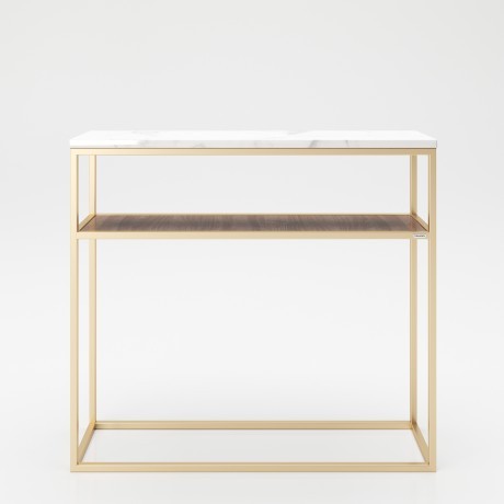 Стол-консоль «Кэнди» (Candy) с полкой и металлическим каркасом, окрашенным в золотой цвет