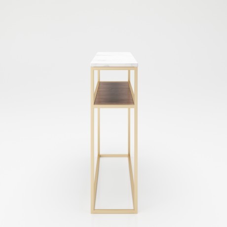 Стол-консоль «Кэнди» (Candy) с полкой и металлическим каркасом, окрашенным в золотой цвет