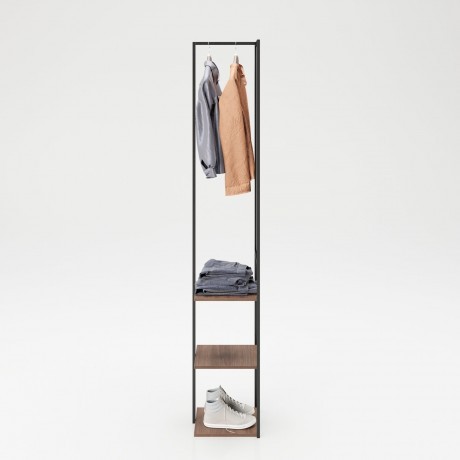 Зеркальный шкаф «Марлен» (Marlene) на металлическом каркасе с тремя открытыми полками и штангой