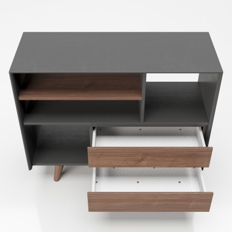 Шкаф «Виктория» (Victoria) с двумя выдвижными ящиками и четырьмя открытыми полками