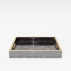 Поднос «Глория» (Gloria)  с ручками, расцветка под мрамор, комплект из двух штук