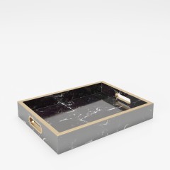 Поднос «Глория» (Gloria)  с ручками, расцветка под мрамор, комплект из двух штук