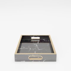 Поднос «Глория» (Gloria)  с ручками, расцветка под мрамор, комплект из двух штук