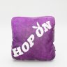 Декоративная подушка бархатная «Эллен» (Ellen) с надписью пайетками «Hop on»